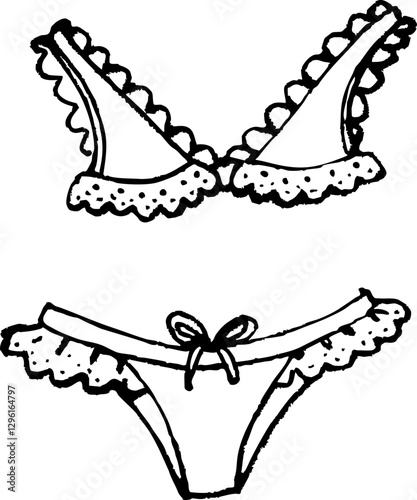 Lace lingerie set featuring delicate design and intricate details. Perfect for summer fashion
