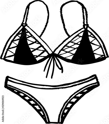 Stylish bikini design with intricate details for summer fashion