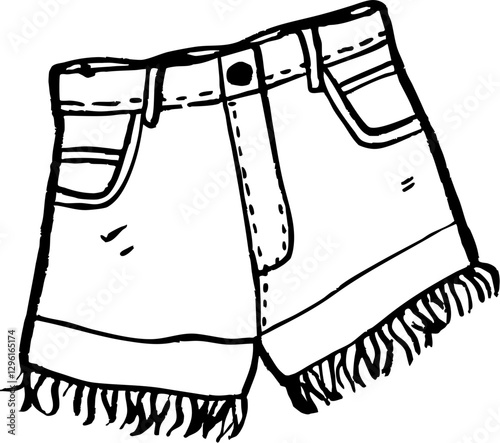 Denim shorts with frayed edges, perfect for summer fashion styles