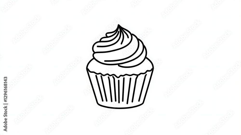 Cupcake dessert, white background, simple icon Cupcake dessert, white background, simple icon
