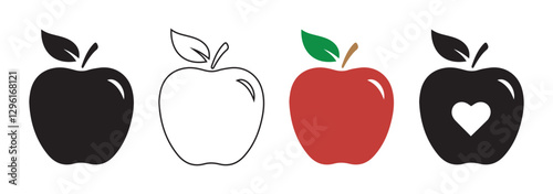Apple icon set. Apple pie ingredients and set. Vector illustration EPS 10