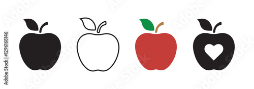 Apple icon set. Apple pie ingredients and set. Vector illustration EPS 10