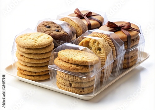 Packaged Cookies on a White Background