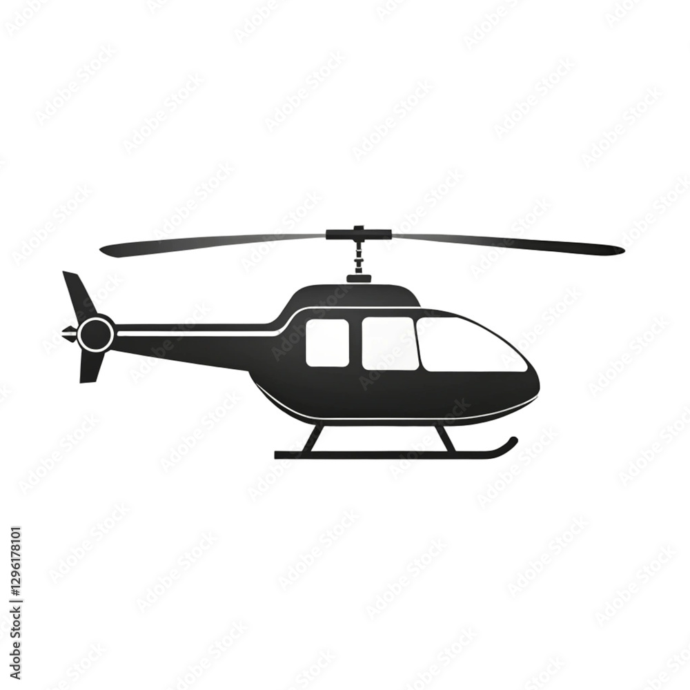 black and white icon of a helicopter on a transparent background black and white icon of a helicopter on a transparent background