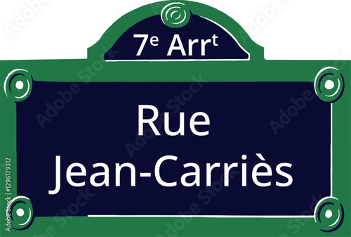 7e Arrt, Elegant Parisian Street Sign