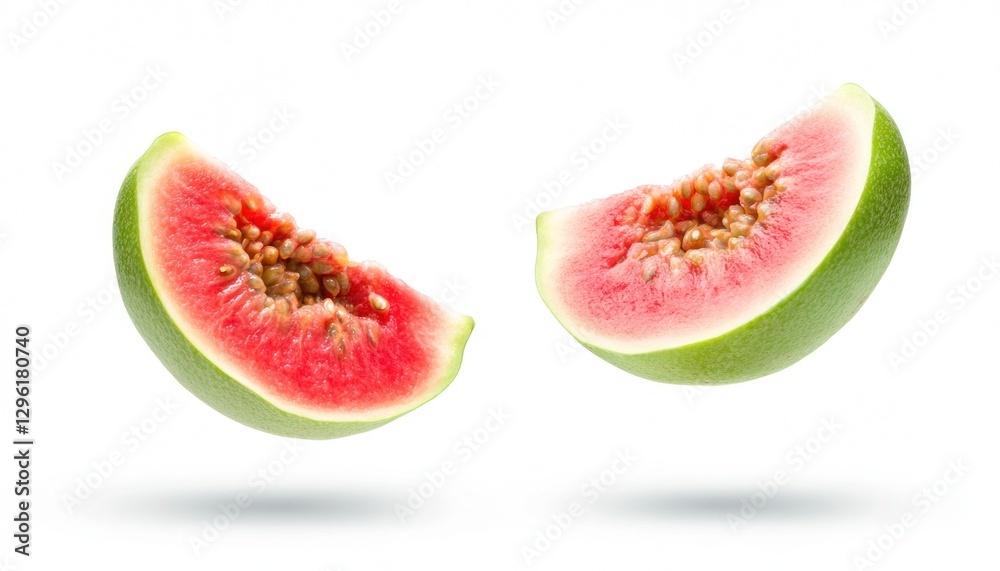 Two Slices Of Watermelon In Mid Air Floating Two Slices Of Watermelon In Mid Air Floating
