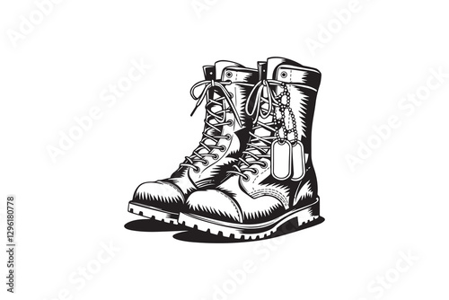 Veteran’s Boots with Honor vector