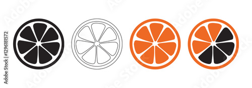 Color drawing orange icon. Orange vector collection set. Vector illustration EPS 10