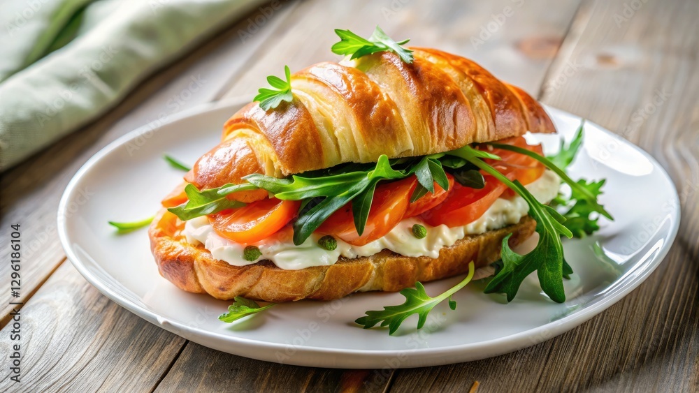 Savory smoked salmon, creamy cheese, and fresh greens nestled in a buttery croissant. Savory smoked salmon, creamy cheese, and fresh greens nestled in a buttery croissant.