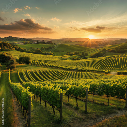 Wallpaper Mural Vineyard at sunset Torontodigital.ca