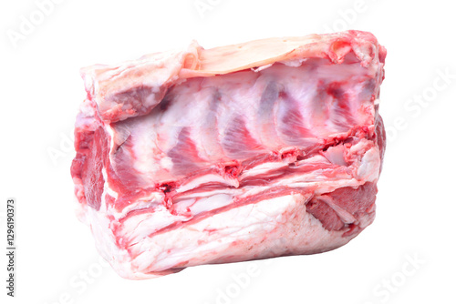 Obraz na płótnie Lamb meat isolated on white background w salonie