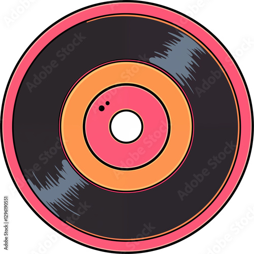 vinyl record on white background