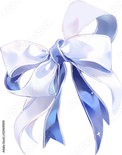 blue bow isolated on white background