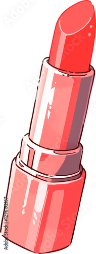 pink lipstick isolated on white