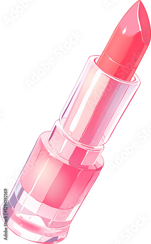 pink lipstick isolated on white