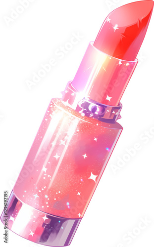 pink lipstick isolated on white
