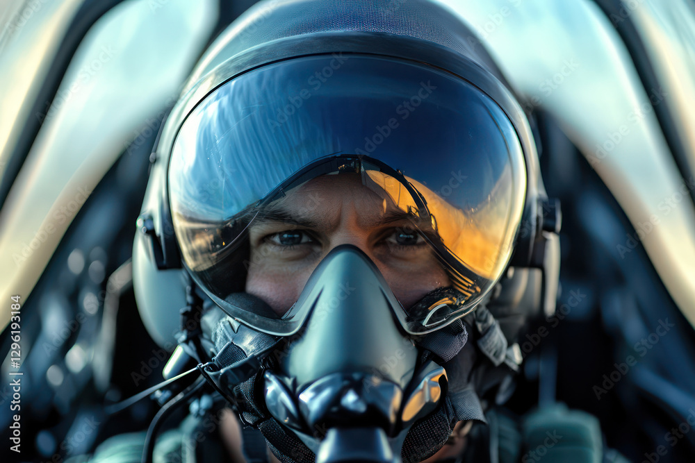 Fighter Pilot in High-Tech Helmet Fighter Pilot in High-Tech Helmet