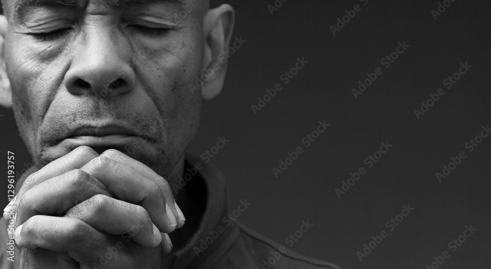 praying to god with hands together Caribbean man praying with black background with people stock photo stock image praying to god with hands together Caribbean man praying with black background with people stock photo stock image