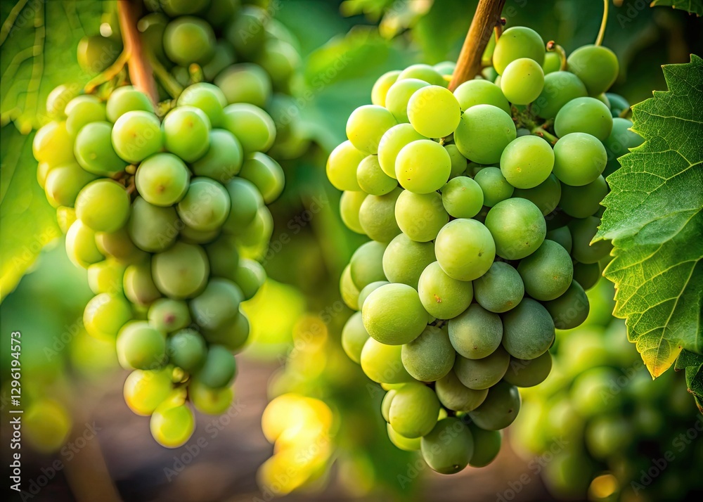 Tempting clusters of lush, green grapes, ripe and juicy, perfect for immediate consumption. High-resolution stock photo. Tempting clusters of lush, green grapes, ripe and juicy, perfect for immediate consumption. High-resolution stock photo.