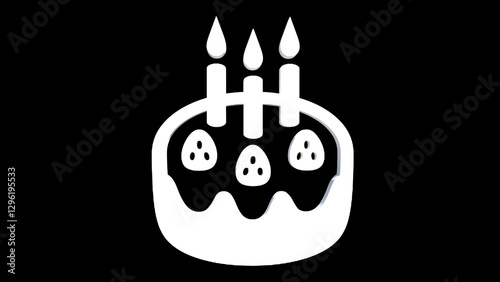 birthday cake vector black background