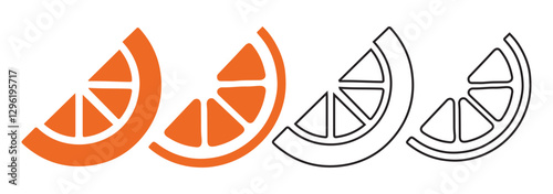 Color drawing orange icon. Orange vector collection set. Vector illustration EPS 10