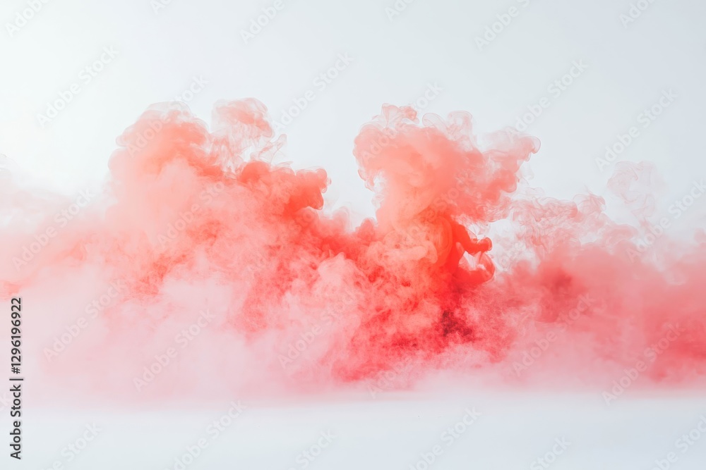 Obraz premium Abstract red smoke on white background.