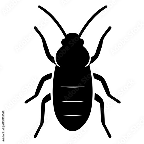 Insect Silhouette Icon in Black Outline, Pest Control Representation
