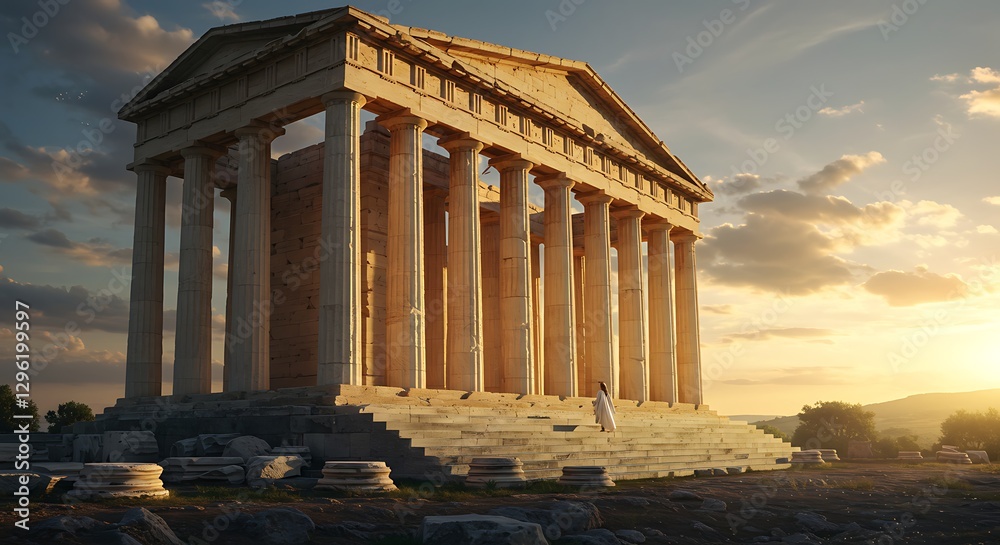Fototapeta premium Majestic Ancient Temple Architecture: A Journey Through Time 