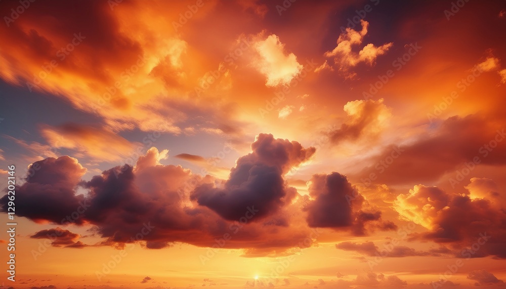 Obraz premium Orange Clouds in the Sky