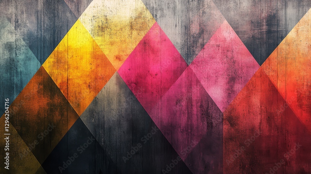 Obraz premium Colorful Diamonds Of Varying Hues Over Wooden Textured Background