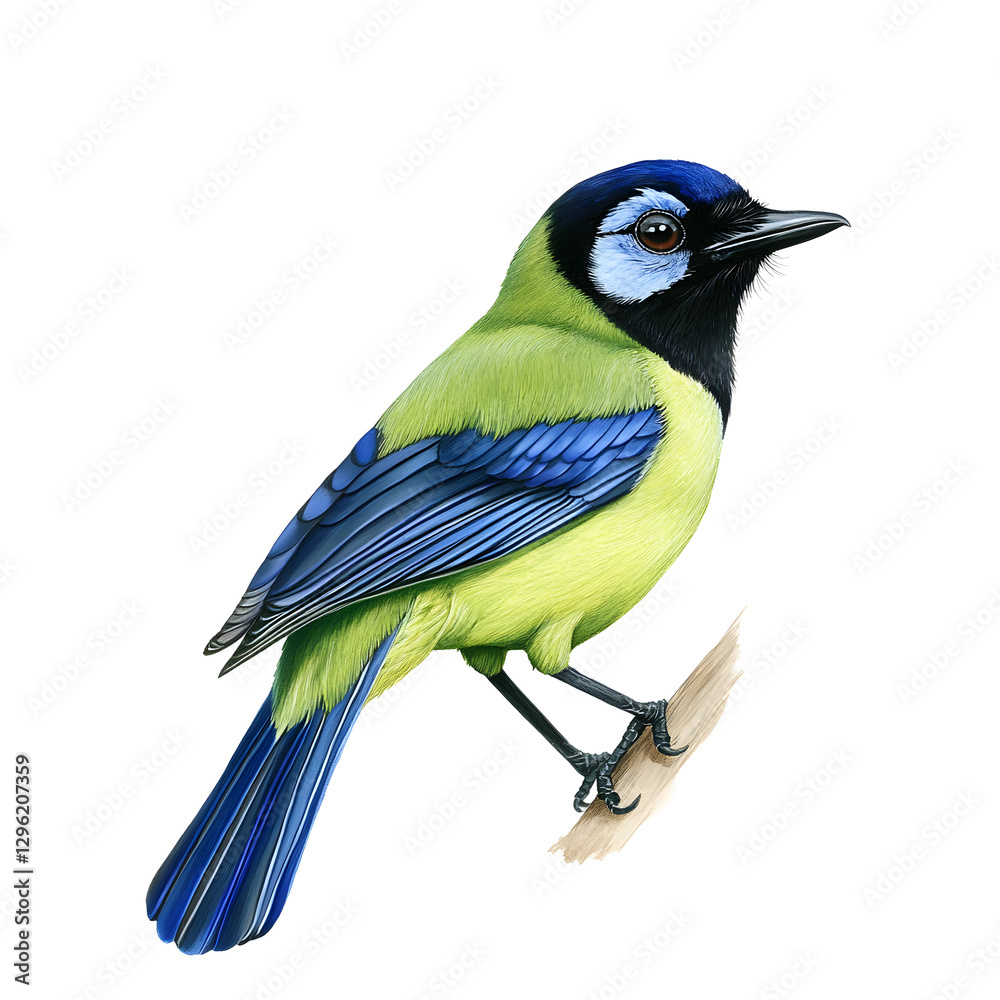 Obraz premium Green jay with a striking green body 