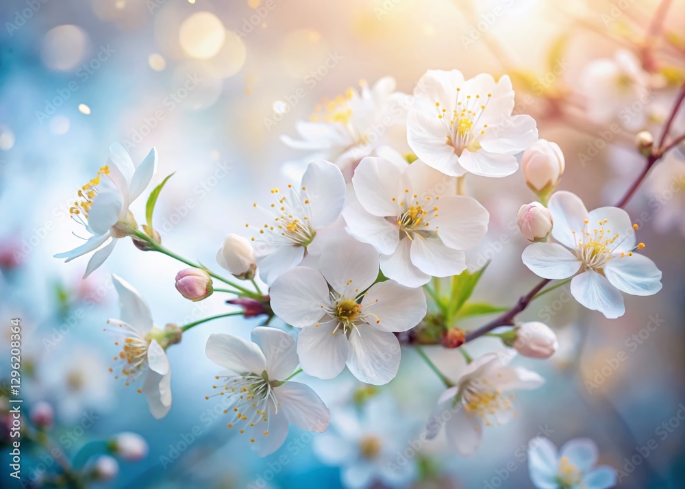 Delicate White Flowers in Soft Ethereal Light: A Portrait Photography Stock Image Delicate White Flowers in Soft Ethereal Light: A Portrait Photography Stock Image
