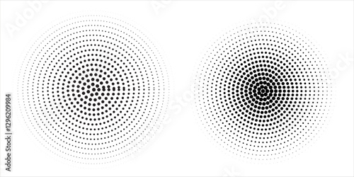 Set of black halftone dots backgrounds. vector modern dots halftone arts