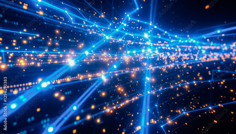 Futuristic glowing network connections Futuristic glowing network connections