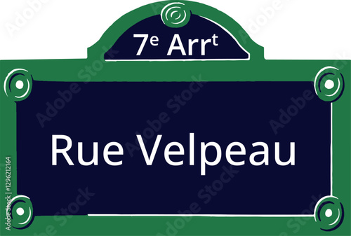 7e Arrt, Elegant Parisian Street Sign