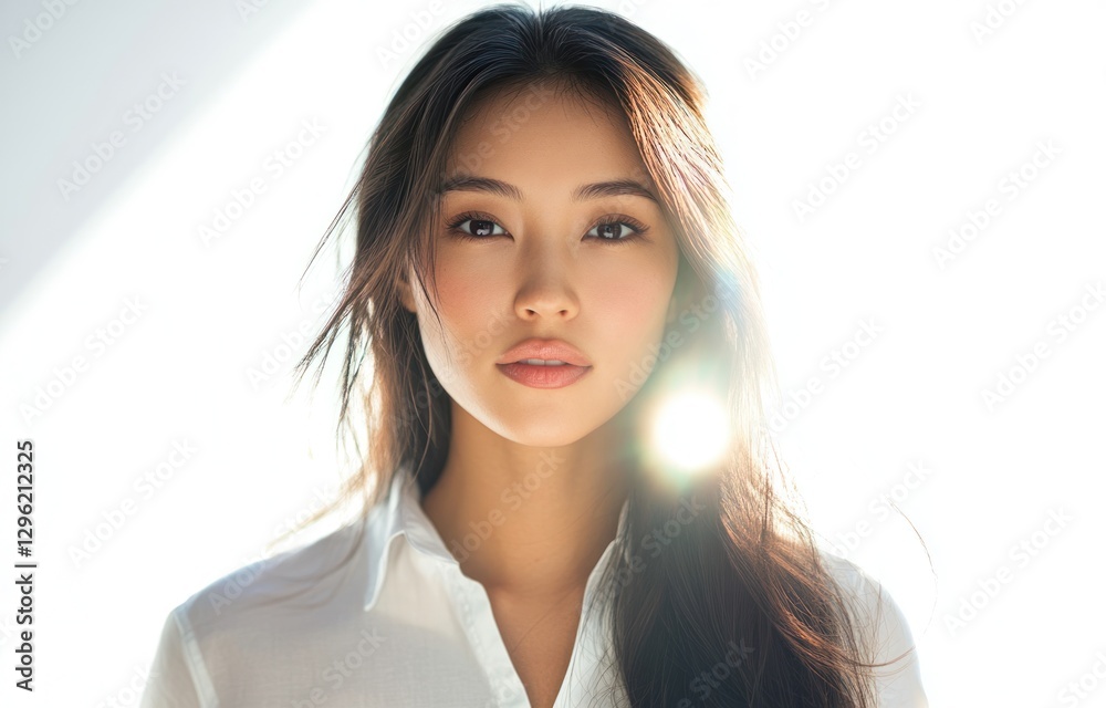 髪をなびかせる女性 髪をなびかせる女性