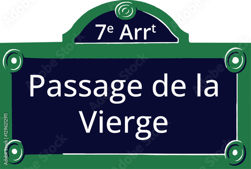 7e Arrt, Elegant Parisian Street Sign