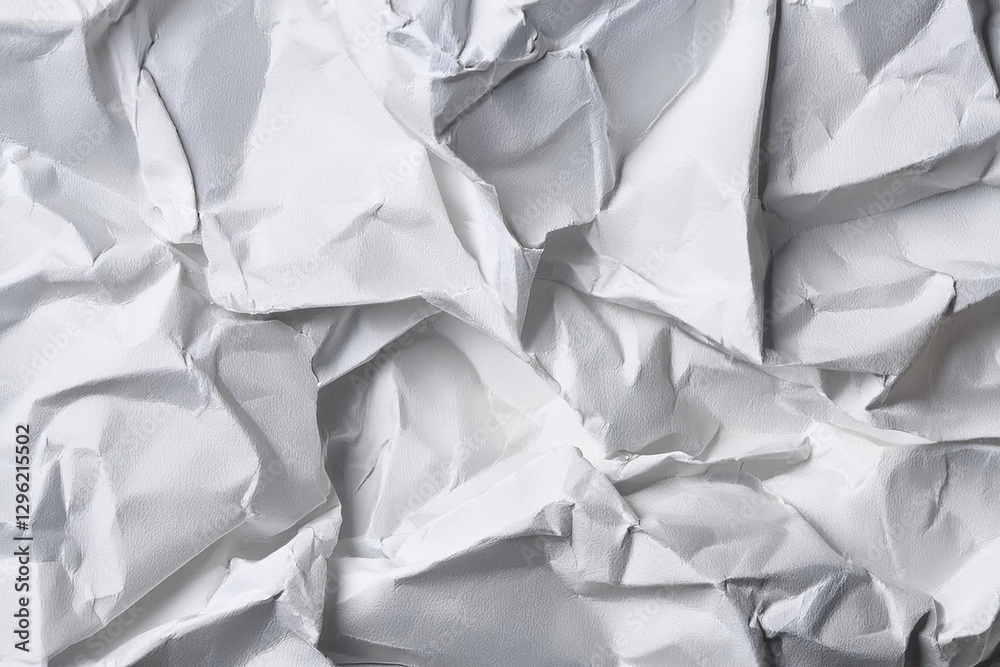 Obraz premium Crumpled paper texture background. Royalty high-quality free best stock of White wrinkly backdrop paper backgrounds, white fabric crushed textured crumpled, wrinkled sheet, copy space for text design