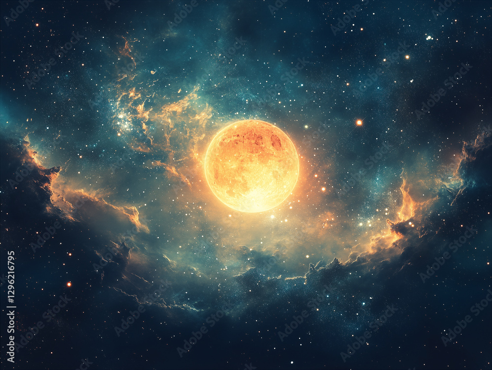 Obraz premium Planets across the universe background