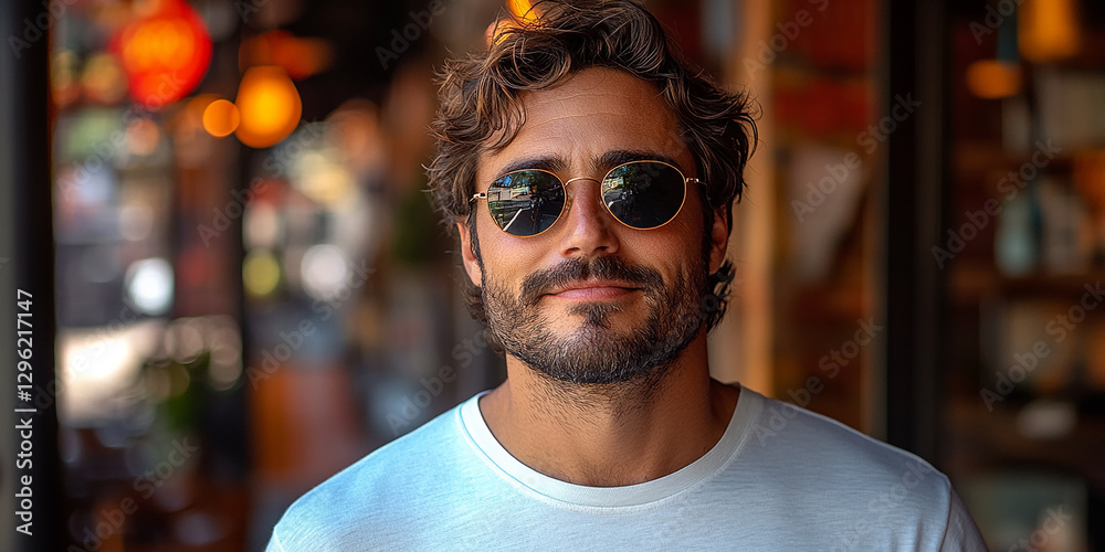 Portrait of an attractive men wearing glasses
