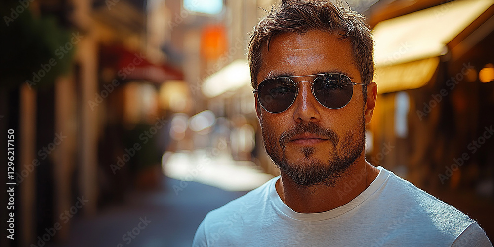 Portrait of an attractive men wearing glasses