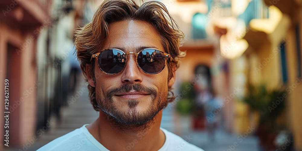 Portrait of an attractive men wearing glasses