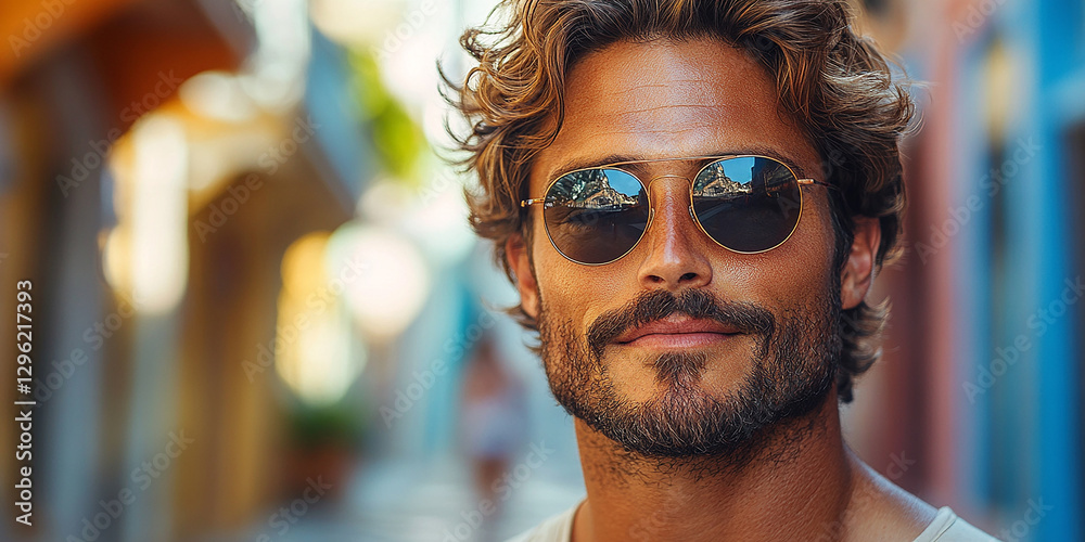 Portrait of an attractive men wearing glasses