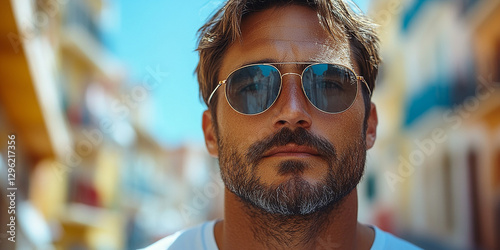 Portrait of an attractive men wearing glasses