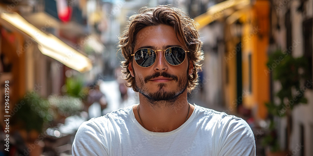 Portrait of an attractive men wearing glasses