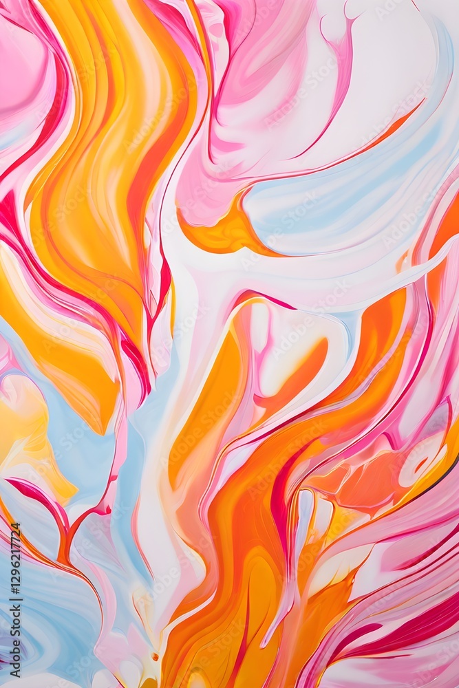 Fototapeta premium Abstract background featuring intricate, flowing white lines over a vibrant colored canvas