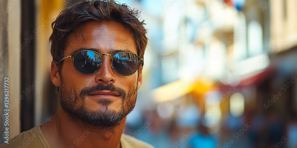 Portrait of an attractive men wearing glasses