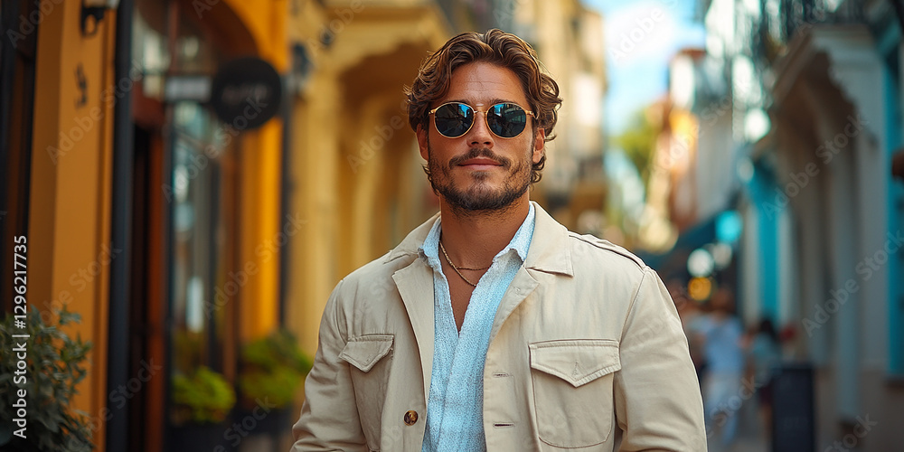 Portrait of an attractive men wearing glasses