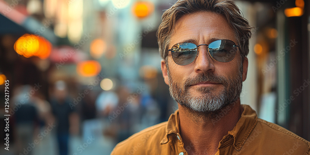 Portrait of an attractive men wearing glasses