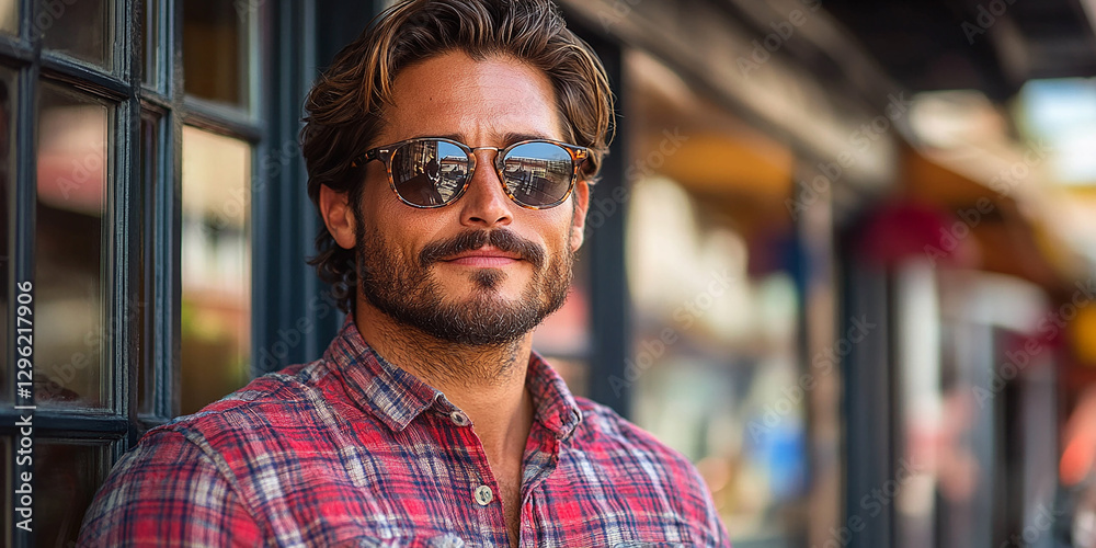 Portrait of an attractive men wearing glasses